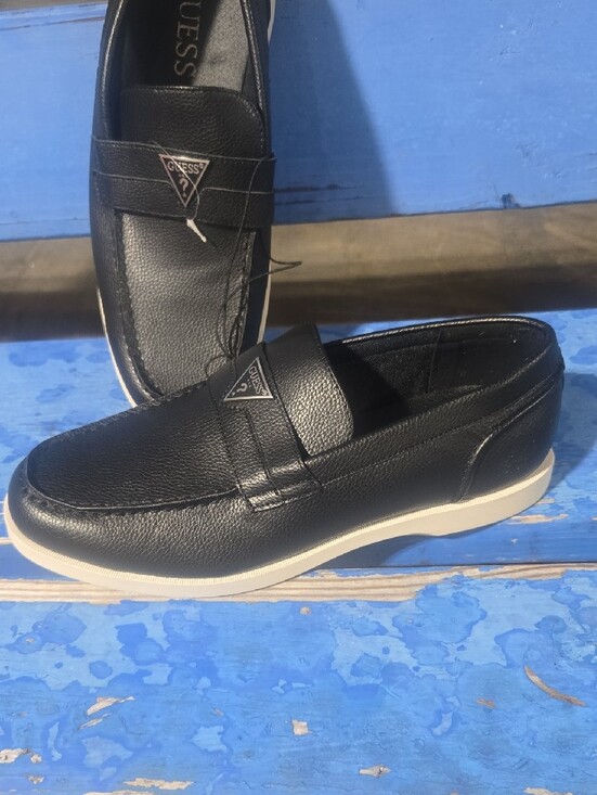 GUESS Black Slip-On Loafers with White Sole Men Sz 9 New main image 5